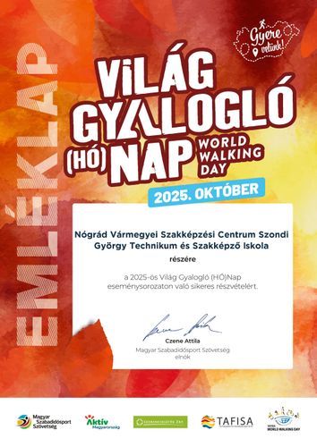 VILÁG GYALOGLÓ (hó) NAP 2025. OKTÓBER